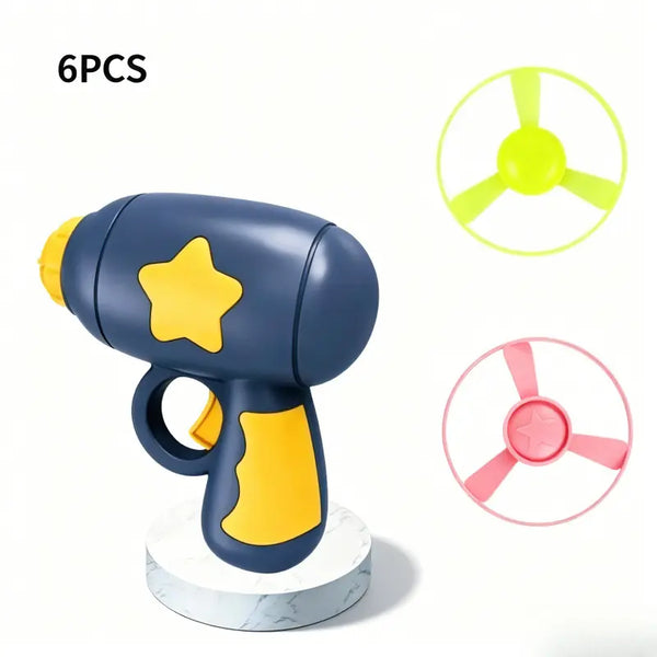 6PCS Cat Fetch Toy Set with Launcher & Flying Disc, Interactive Hunting Toys for Indoor Bored Kittens